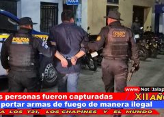Dos personas fueron capturadas por portar armas de fuego de manera ilegal