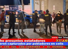 Ocho presuntos estafadores fueron capturados por pobladores en colis